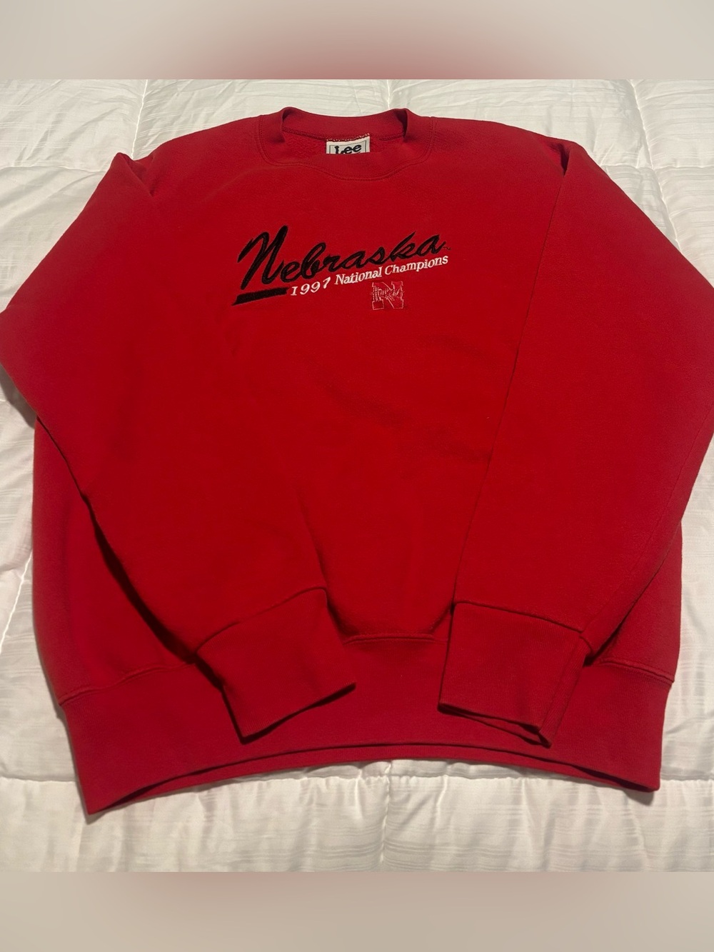 Vintage 1997 Nebraska National Champions College Football Crewneck Sweatshirt M